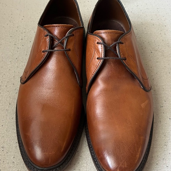 Allen Edmonds Jomoc Brown Leather Plain Toe Derby Dress Shoes - Men's Size 9 D - Picture 3 of 6